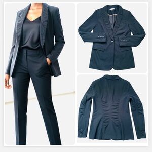 CAbi 601 Cinched Chic Black and Tan Pinstripe Stretch Blazer